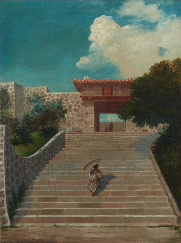 山本芳翠《琉球中城之東門》1888年