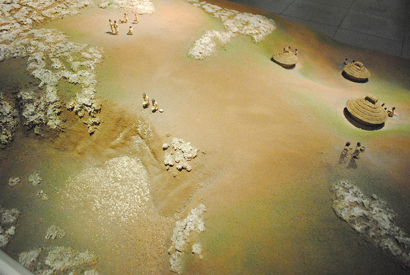 写真3　古我地原貝塚（こがちばるかいづか）（うるま市）の復元模型