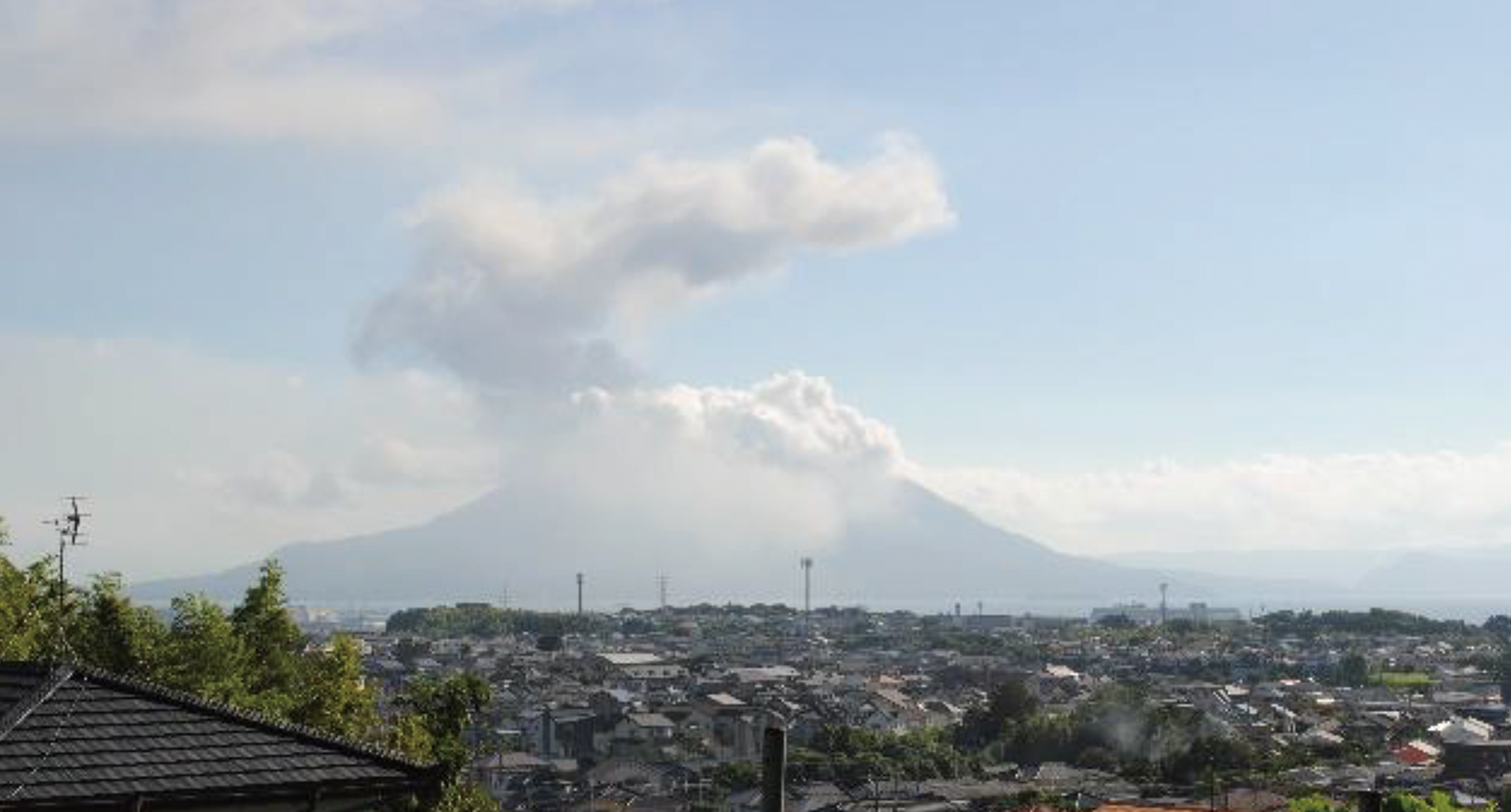 図1噴煙をあげる桜島