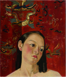 安次嶺 金正《紅い布と少女》1948年