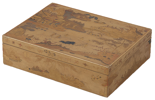 琉球塗料紙箱・硯箱　17世紀
