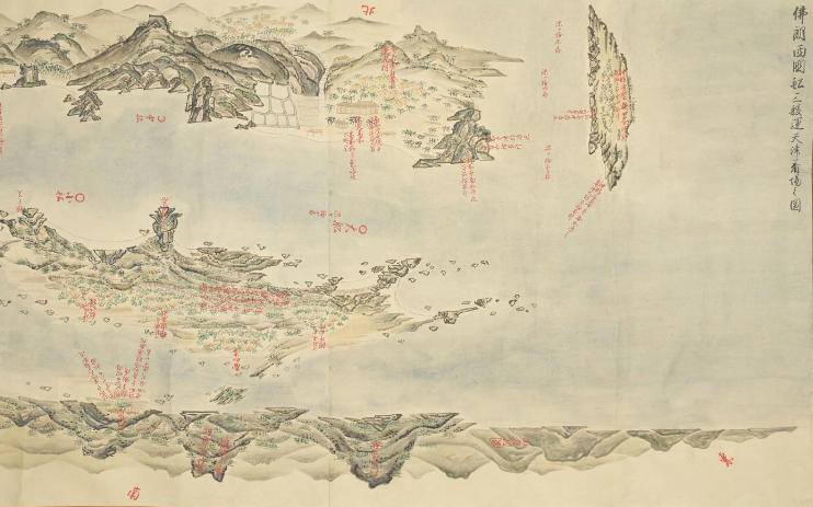 「佛朗西国船三捜運天着場之図」（東京大学史料編纂所）